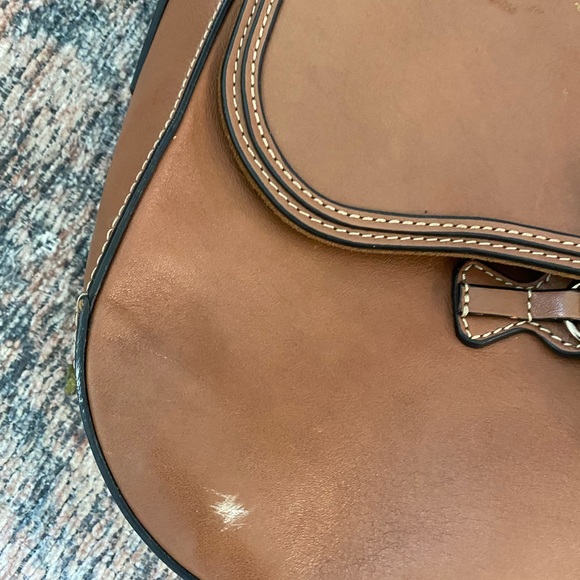 Valentino Lucy By Mario Leather Saddle Bag Brown Purse Shoulder Leather with Bag - Picture 2 of 14